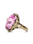 14k geltono aukso Ametistas Žiedas Vintažiniai papuošalai vrc082y